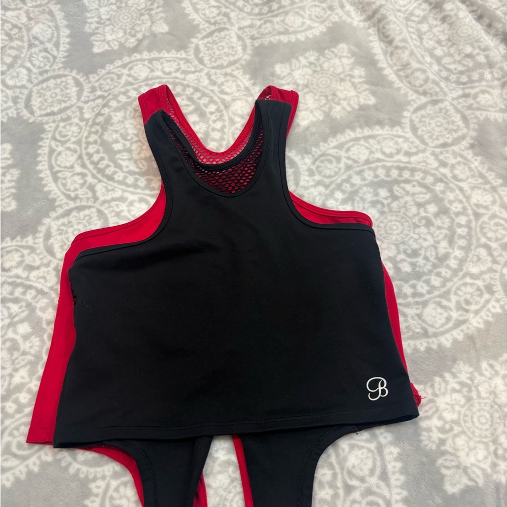 Bombshell Sportswear Black and Red Tops